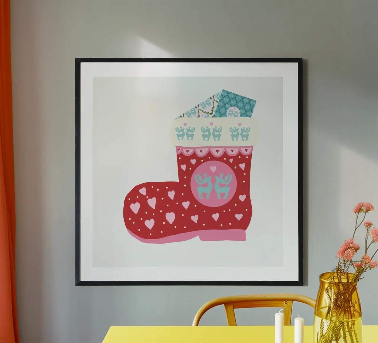 Weihnachtsstiefel poster con telaio in plastica da Miris bunte Modewelt
