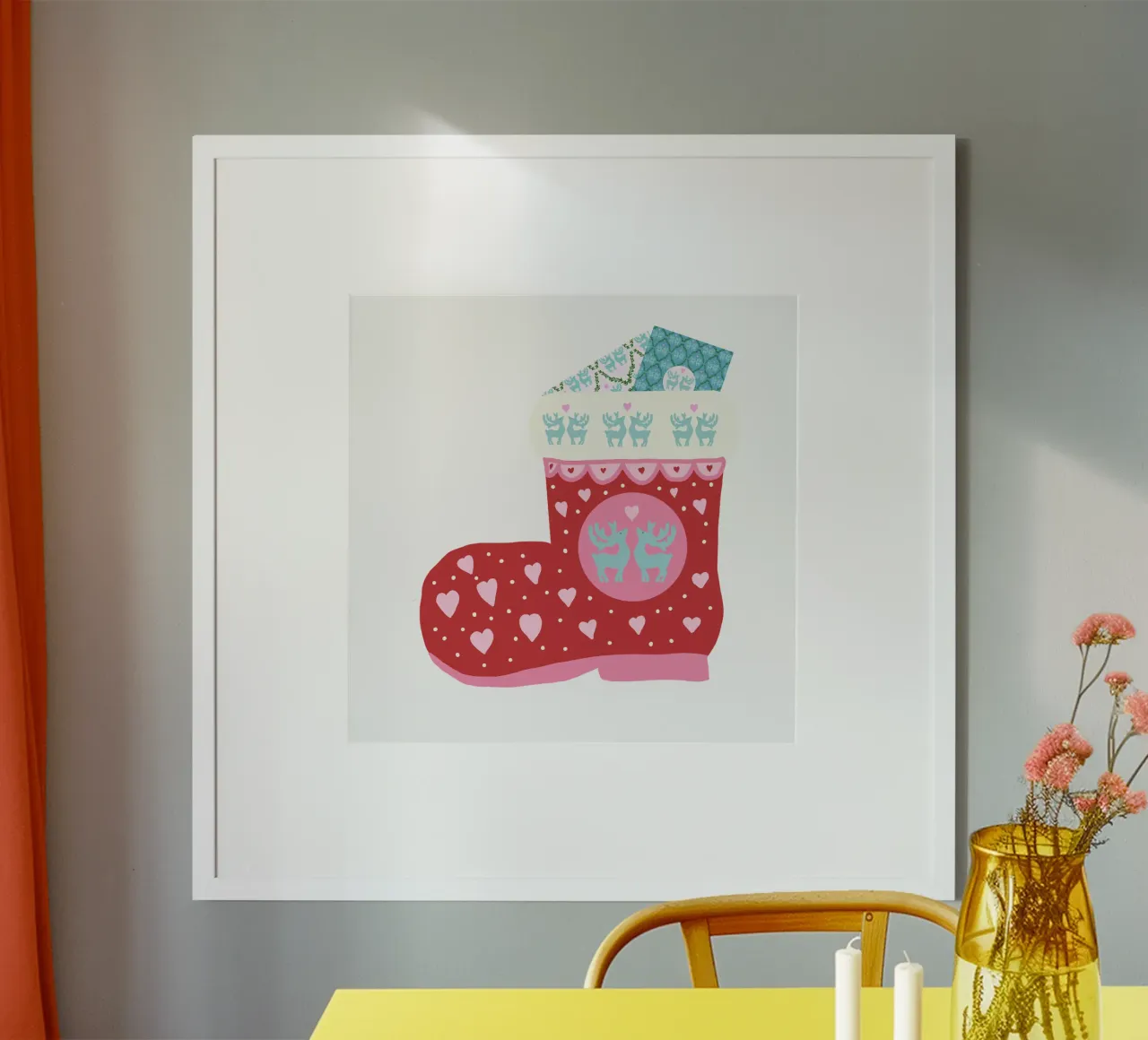Weihnachtsstiefel poster con telaio in plastica da Miris bunte Modewelt
