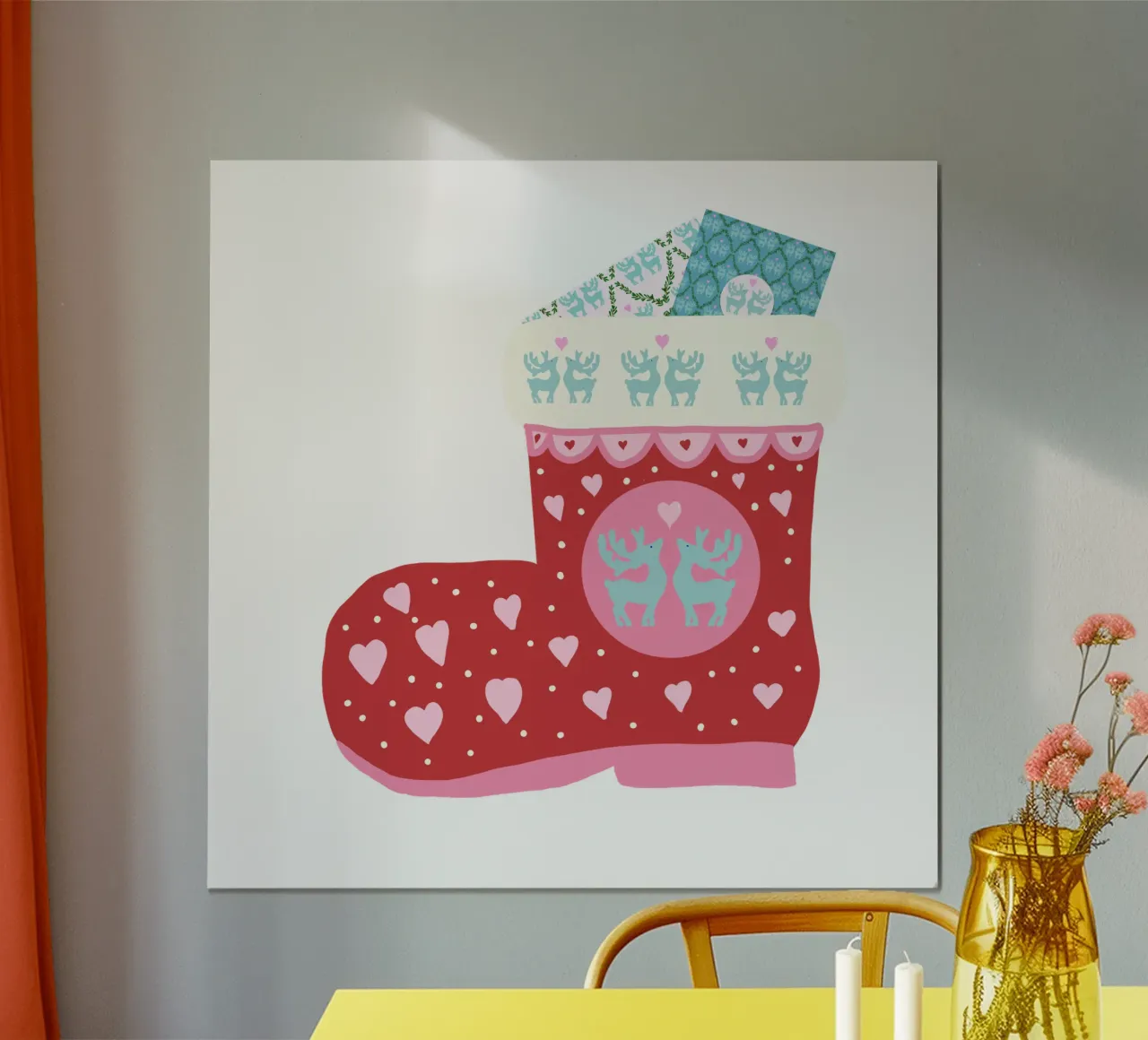 Weihnachtsstiefel poster con telaio in plastica da Miris bunte Modewelt