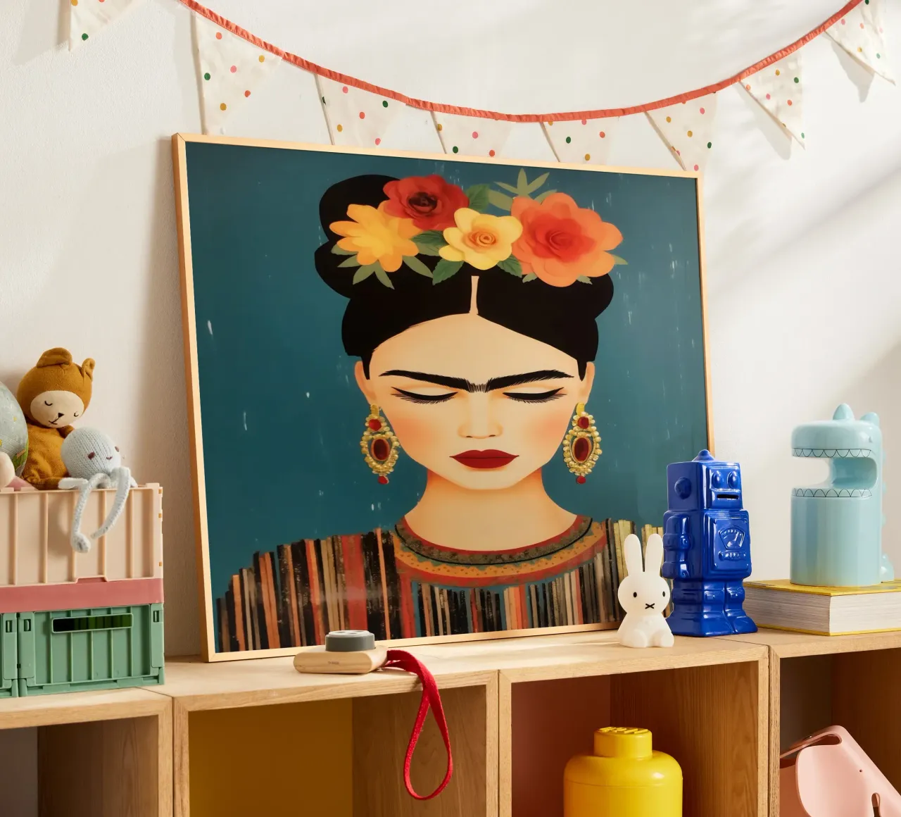 Dekorative Frida Kahlo | Mixed Media poster avec cadre en aluminium de Autofocus