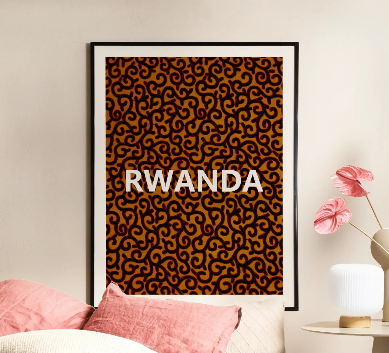 Rwanda poster con telaio in plastica da Mathudace Créas