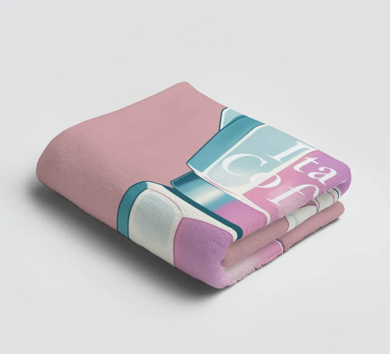 Italian coffee pink towel by Carinaprint
