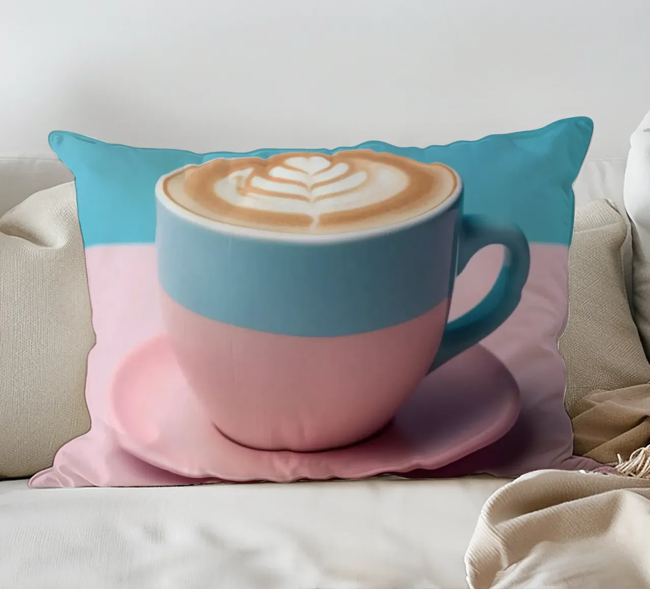 Tasse Cappuccino in pastel cuscino da Carinaprint