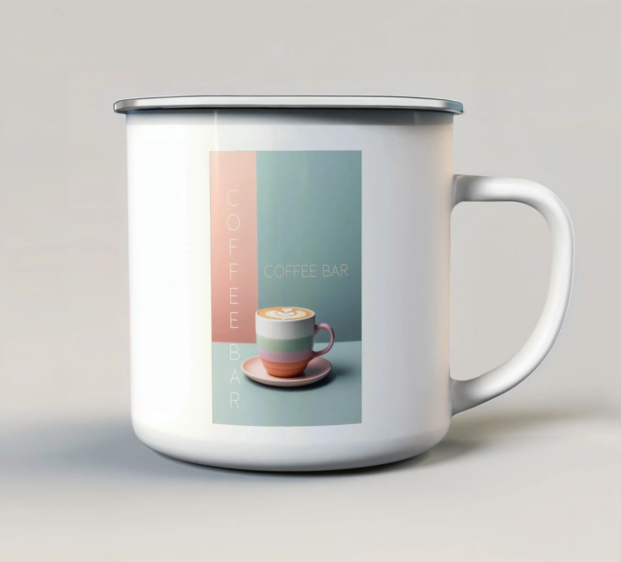 Pastel Kaffeebar Tasse Emaille Tasse von Carinaprint