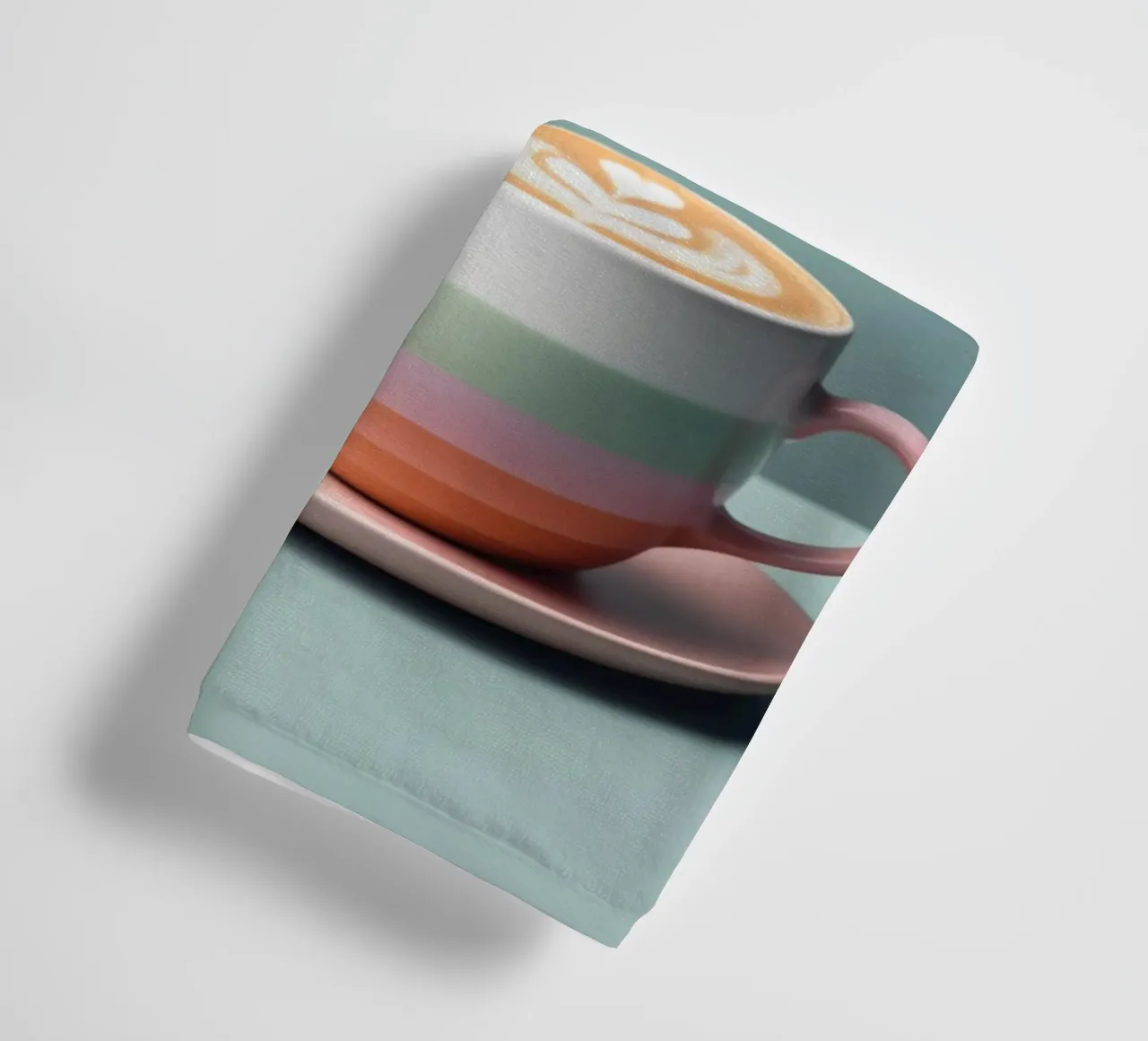 Pastelkleurige koffiebar mok badhanddoek van Carinaprint