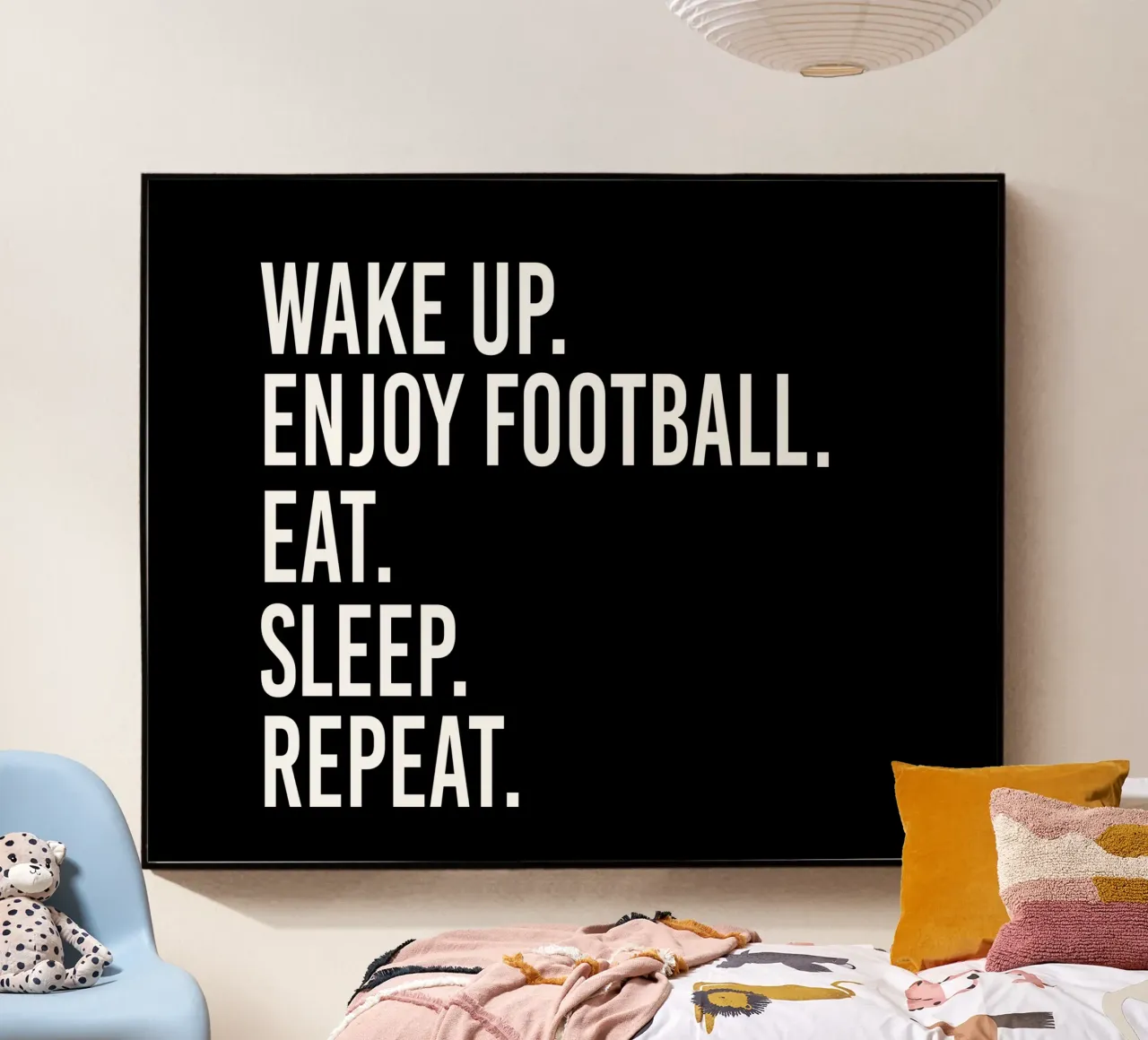 Wake up enjoy football eat sleep repeat plexiglass da happieeagle