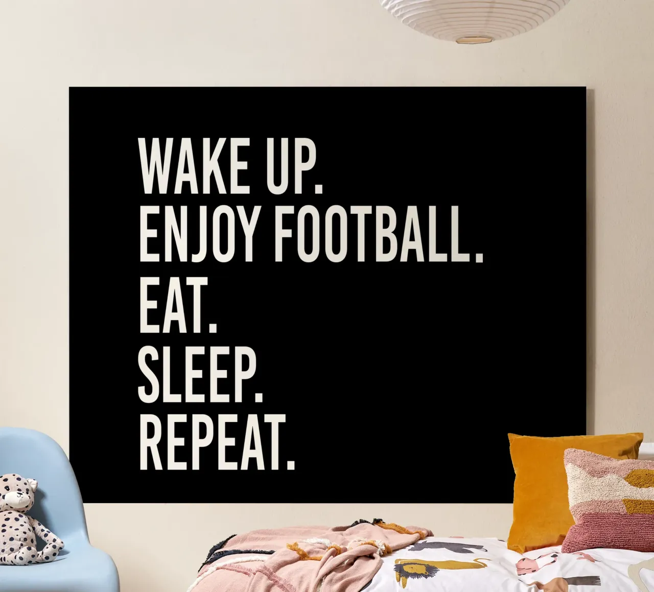 Wake up enjoy football eat sleep repeat plexiglass da happieeagle