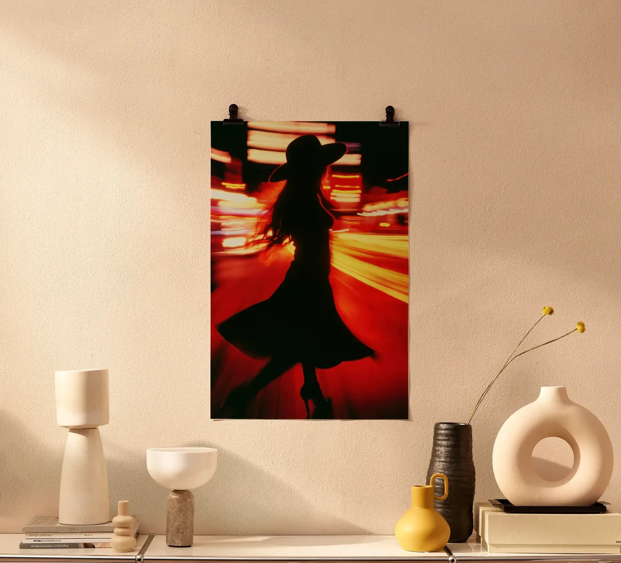 Neon noir nella giungla urbana | Lunga esposizione poster con telaio in legno da Autofocus