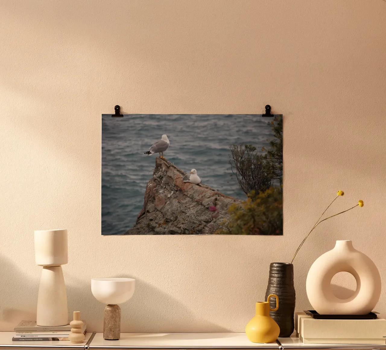 I gabbiani e il mare poster con telaio in alluminio da Alexandra Joseph Fotomomente