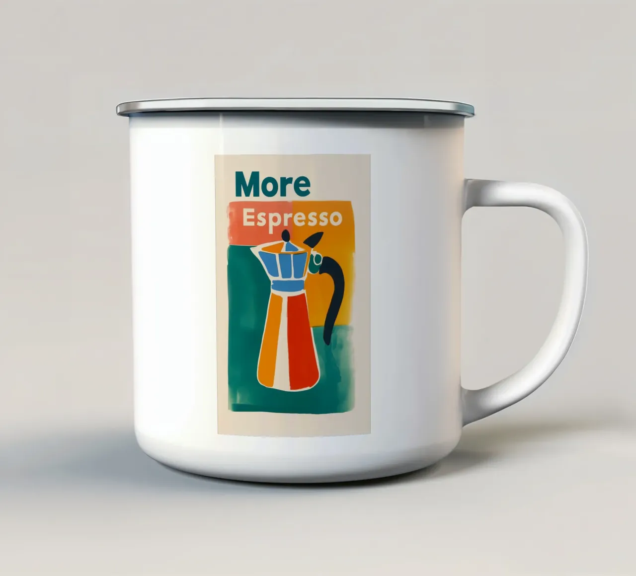"More Espresso" Retro Kanne tazza in smalto da Carinaprint