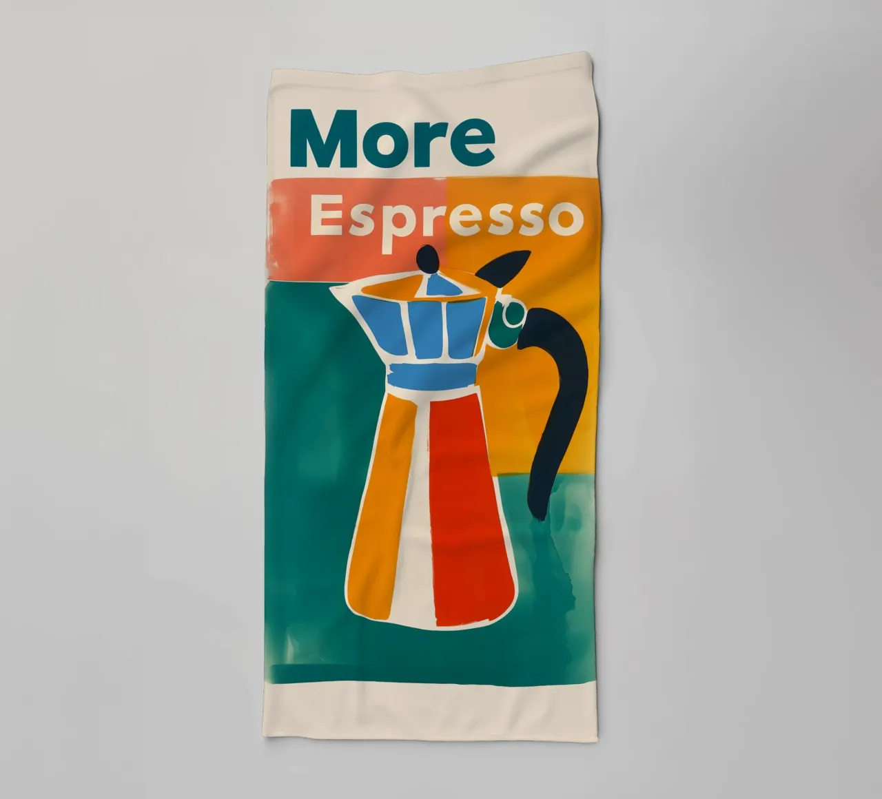 "Más Espresso" Retro Kanne toalla de baño de Carinaprint