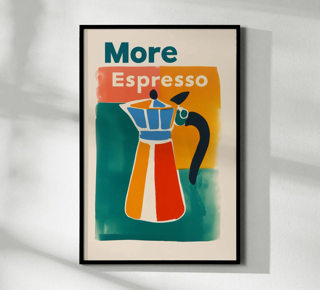 "More Espresso' Retro Kanne poster by Carinaprint