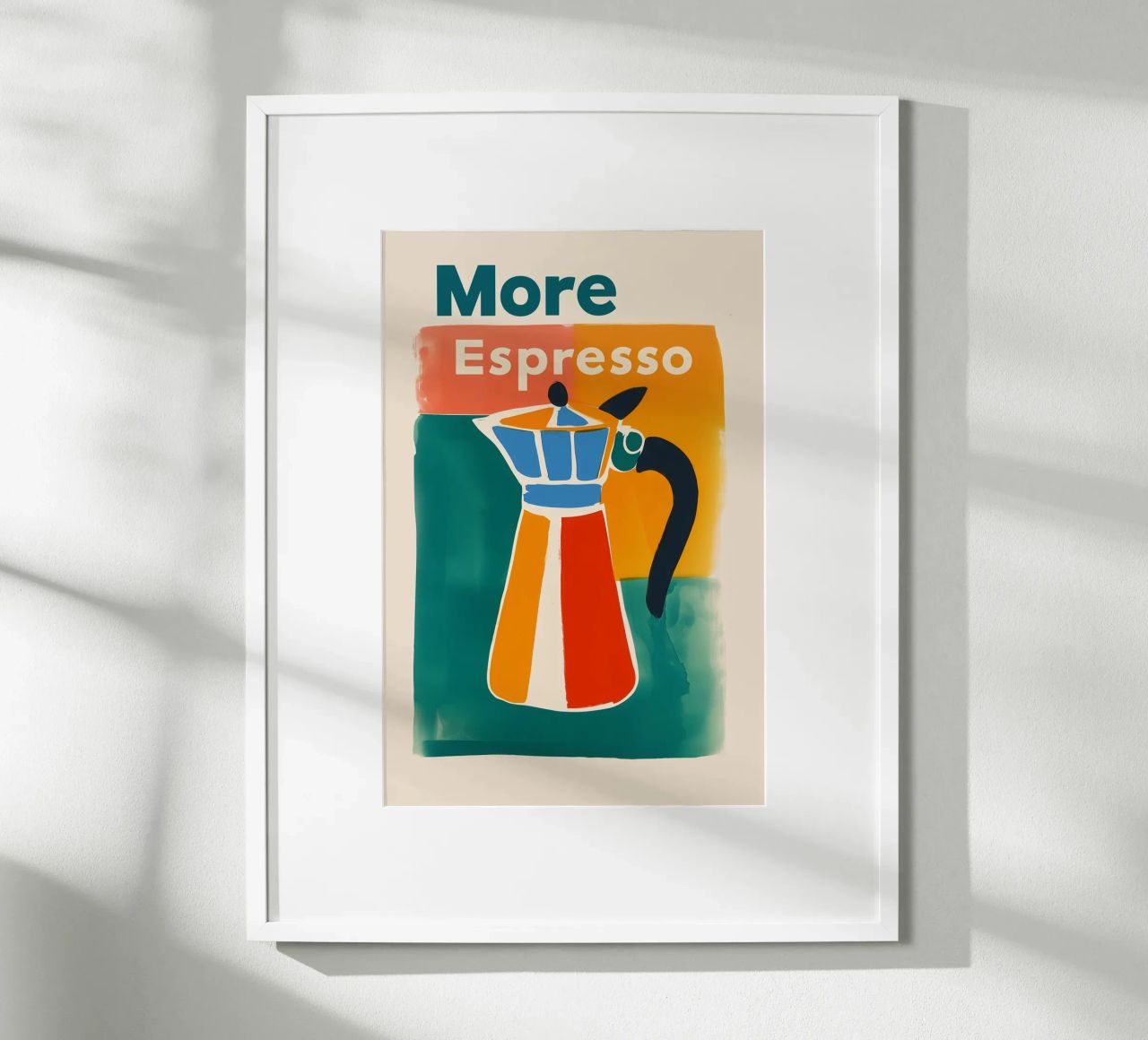 "More Espresso' Retro Kanne poster by Carinaprint
