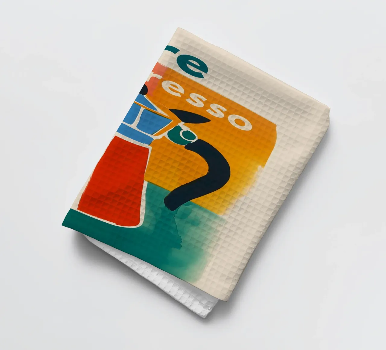 "Plus d'Espresso' Retro Kanne torchon de Carinaprint