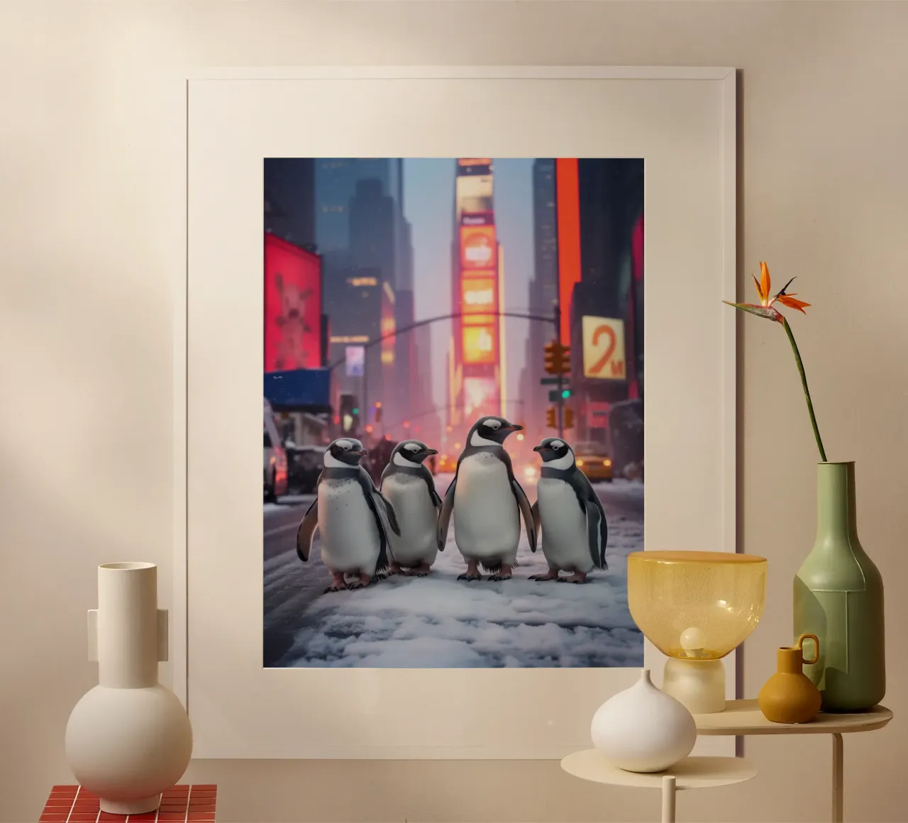 Una volta nella vita a New York City | Pinguini in viaggio poster da Autofocus