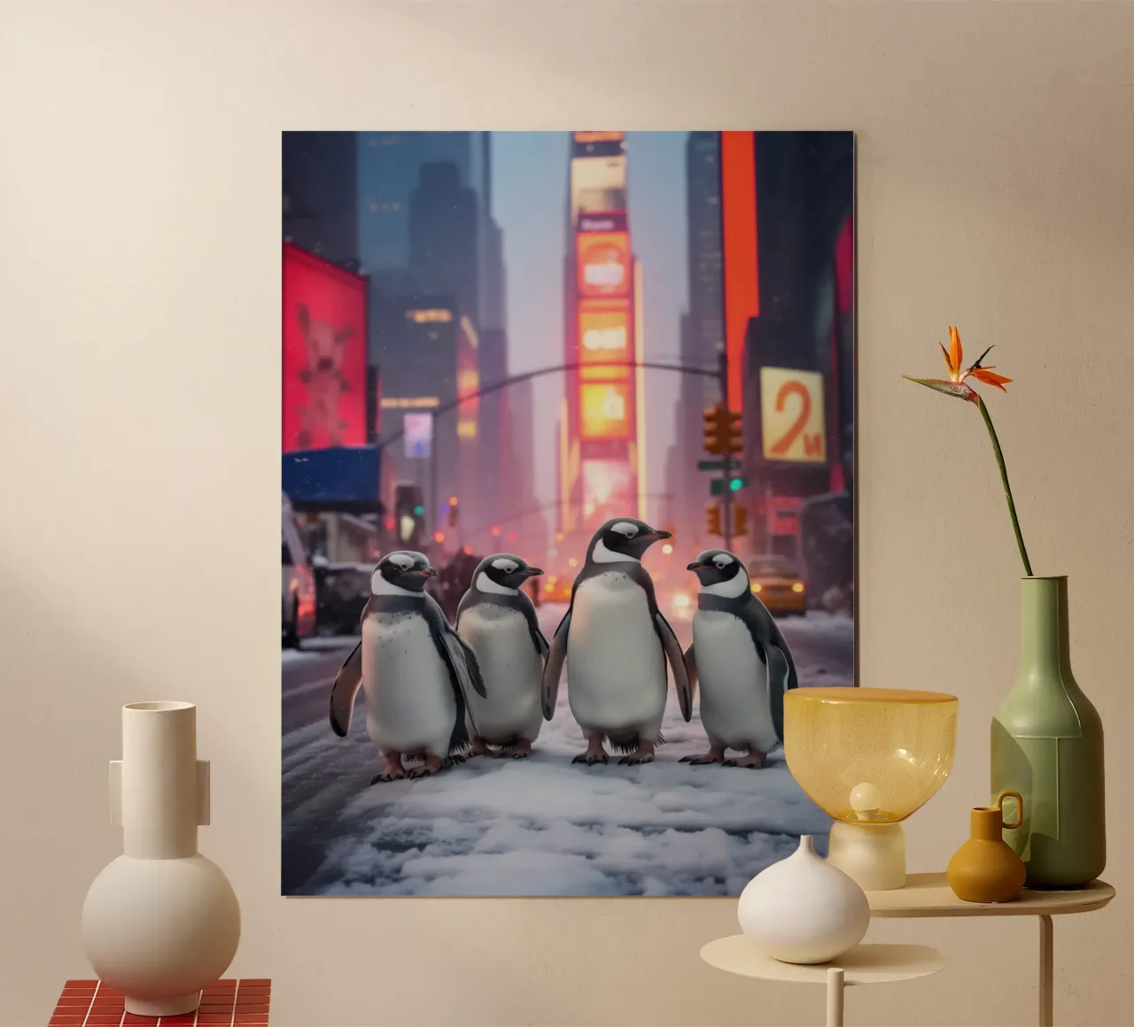Una volta nella vita a New York City | Pinguini in viaggio poster da Autofocus