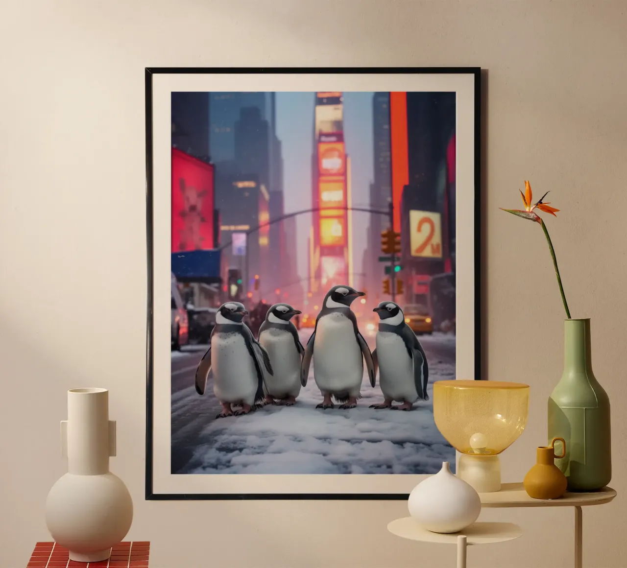 Una volta nella vita a New York City | Pinguini in viaggio poster da Autofocus