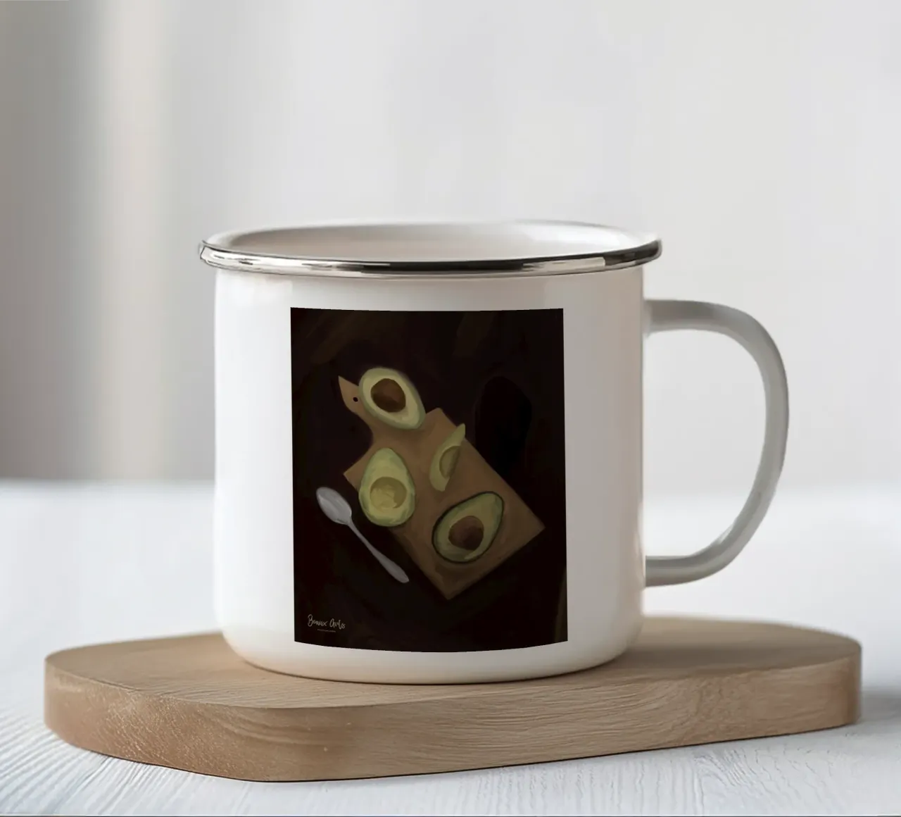 Fluid Geometry tazza in smalto da Mike Leymi