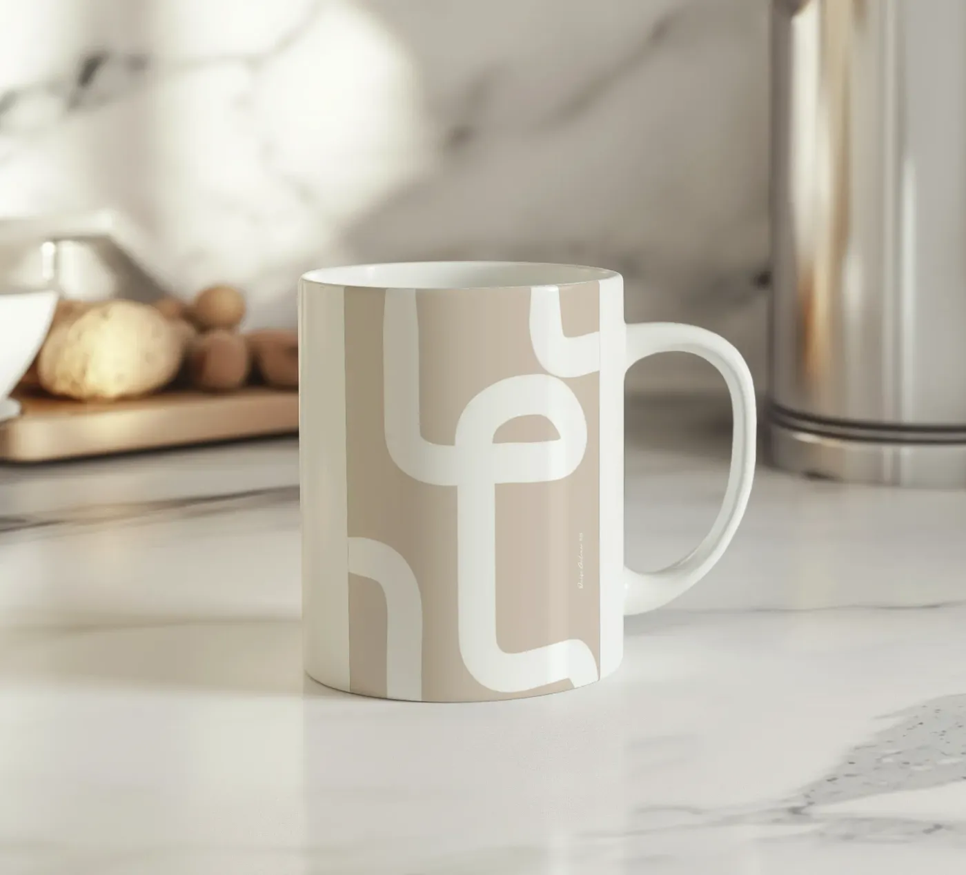 Floating Shapes ceramic mug by Mike Leymi