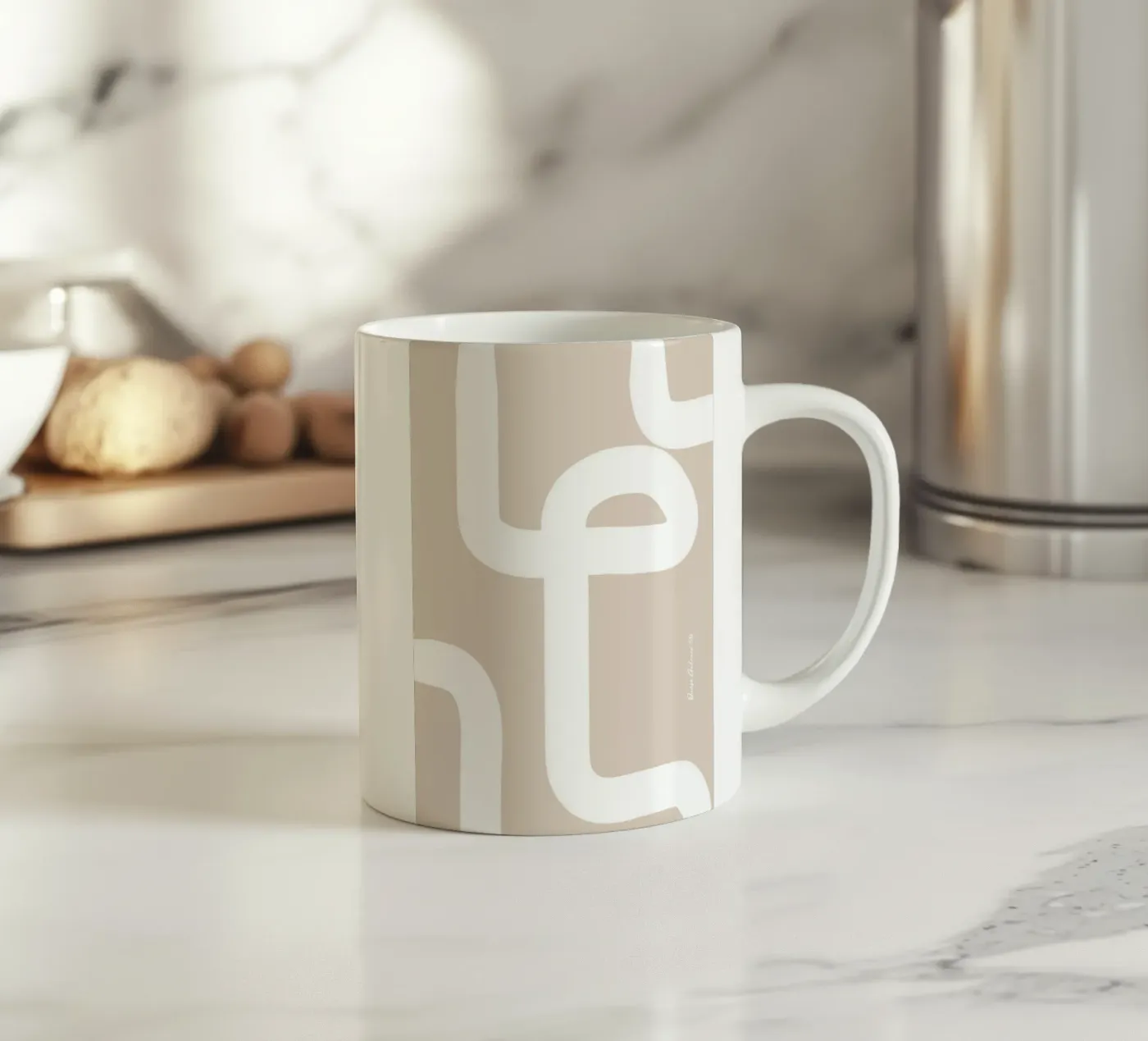 Floating Shapes ceramic mug by Mike Leymi