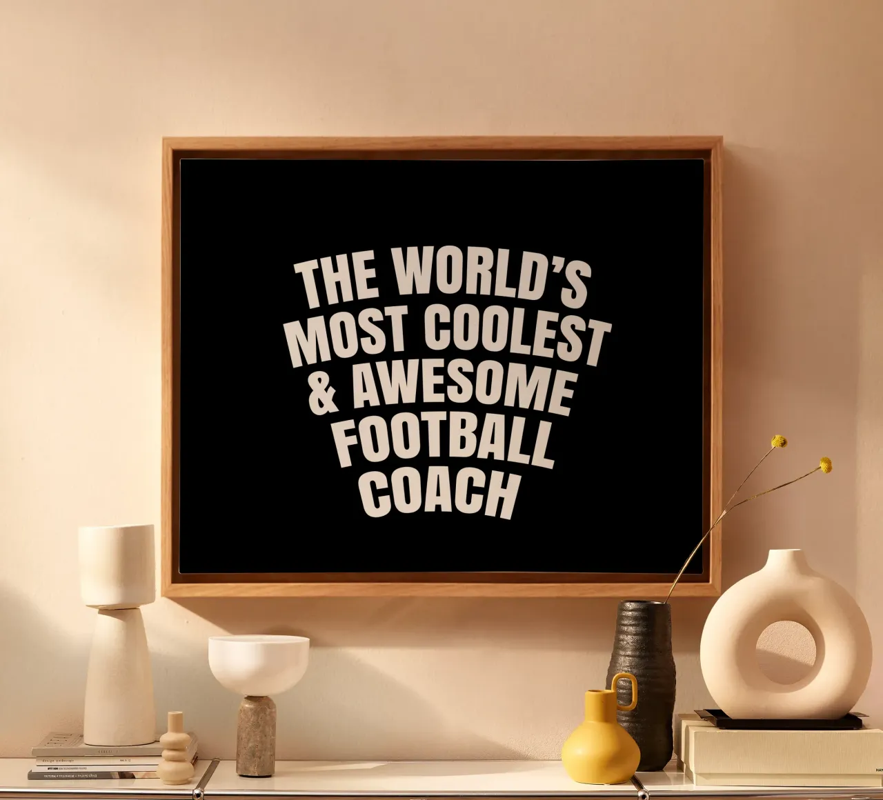 World's most coolest and awesome football coach tela con Cornice a cassetta da happieeagle