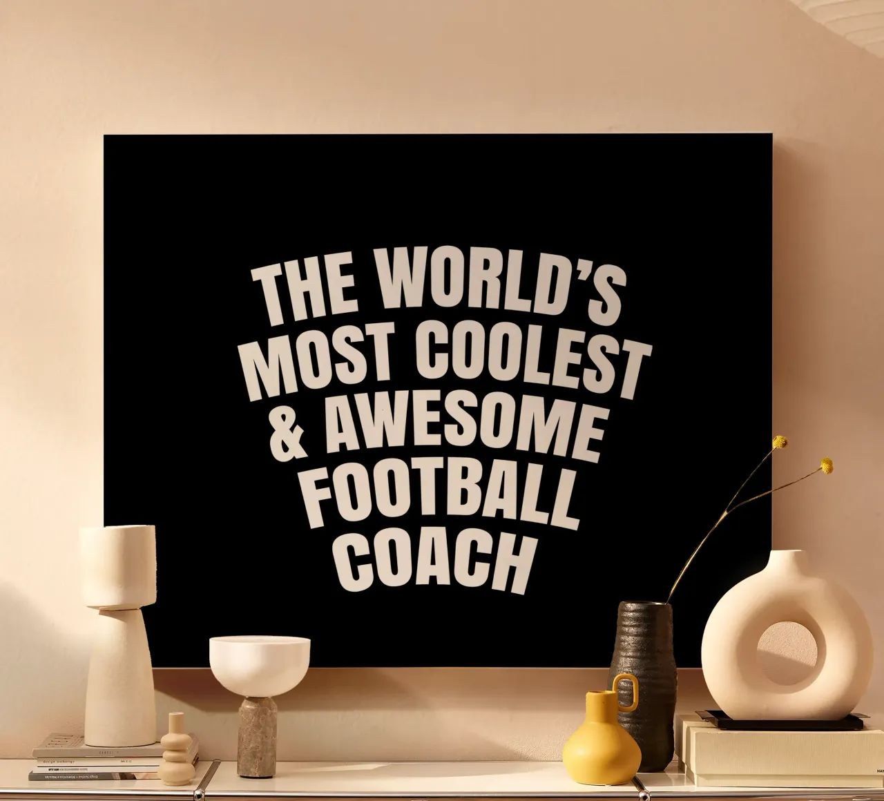 World's most coolest and awesome football coach tela con Cornice a cassetta da happieeagle