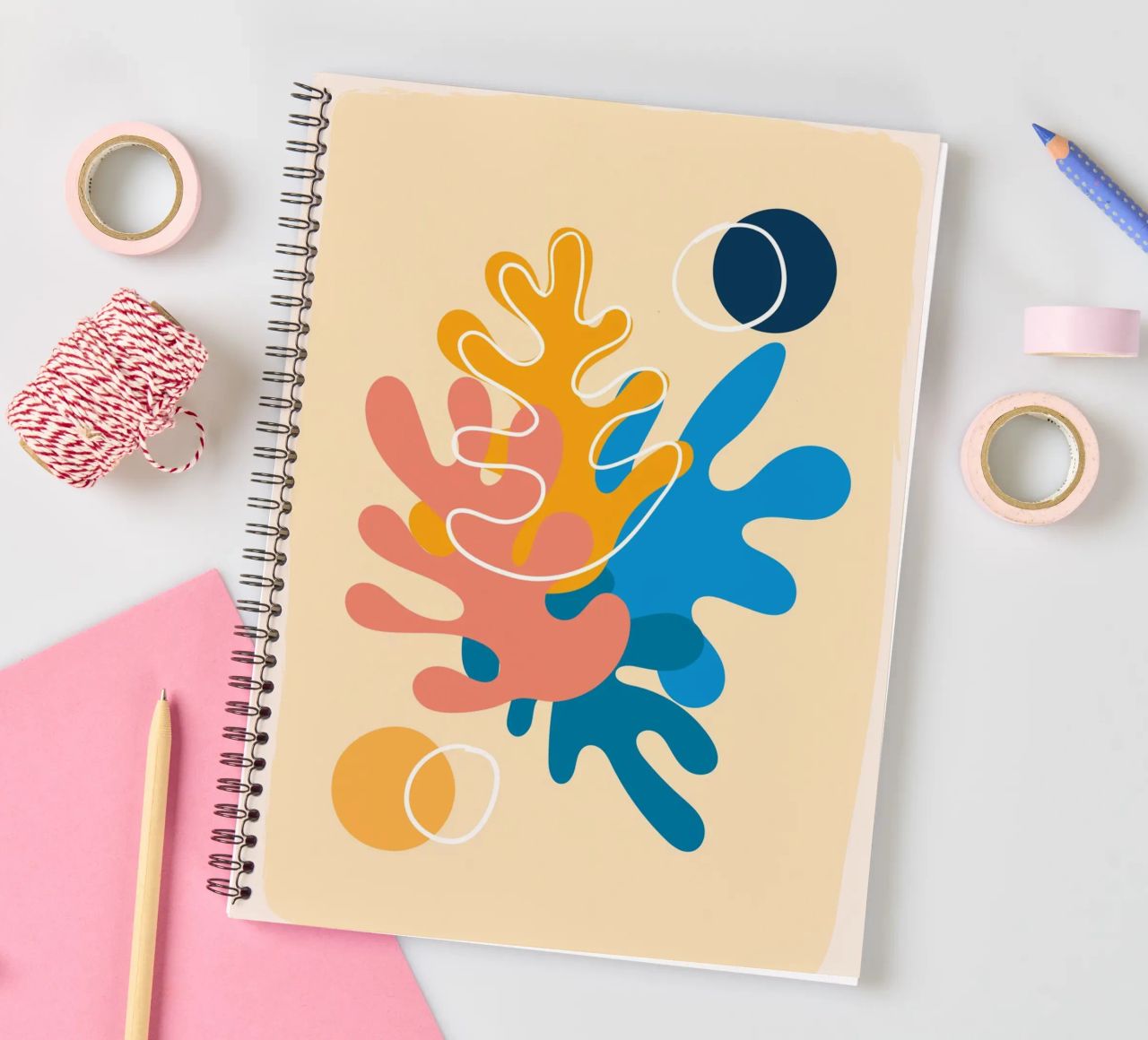 Colourful abstraction - Matisse-inspired design spiral notebook by Whole©