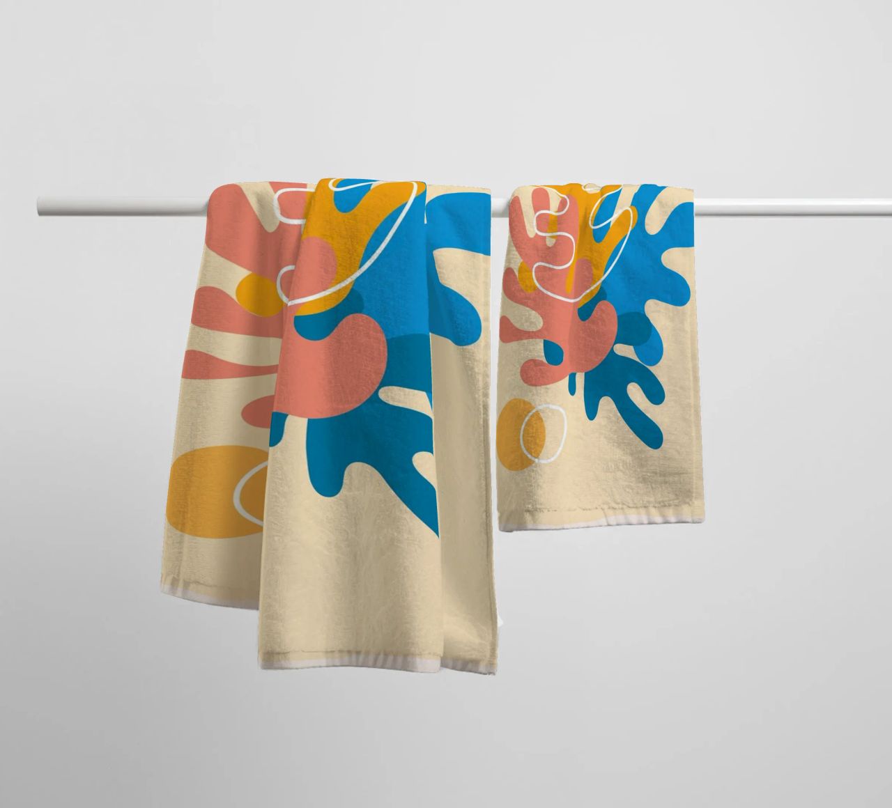 Colourful abstraction - Matisse-inspired design towel by Whole©