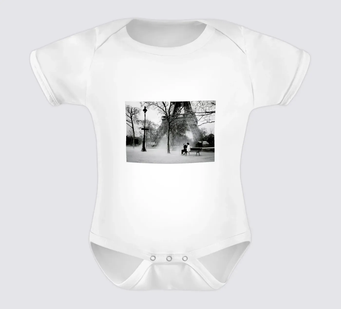 Paris short-sleeve baby romper by Picture On The Fridge