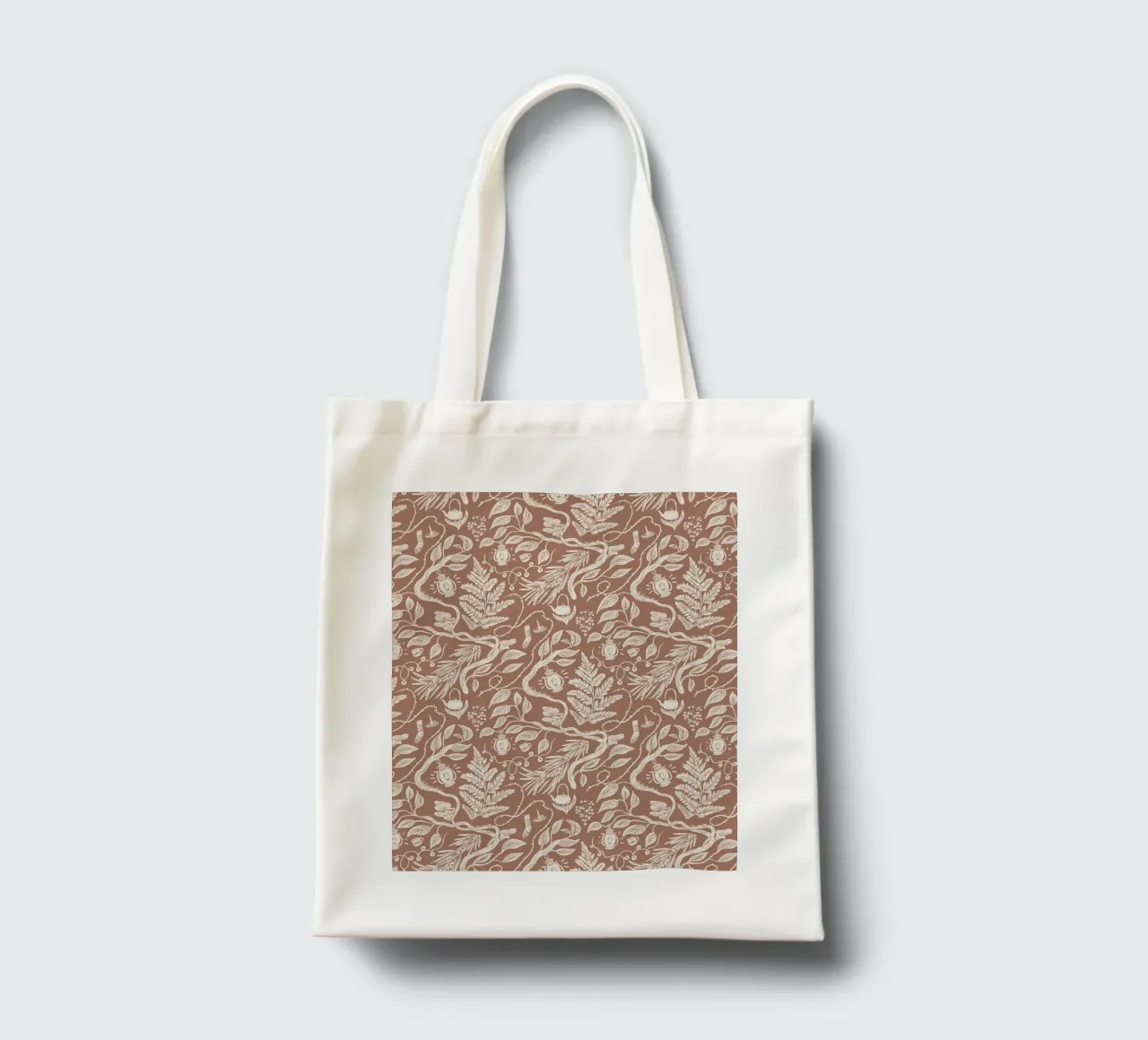 Cabincore Scene - Mocha Mousse Pantone Color borsa in juta da anisillustration
