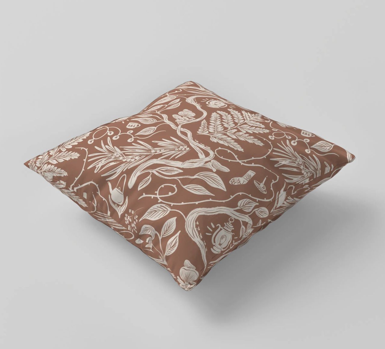 Cabincore Scene - Mocha Mousse Pantone Color coussin de anisillustration