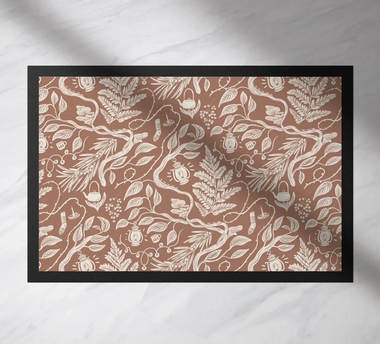 Cabincore Scene - Mocha Mousse Pantone Color zerbino da anisillustration