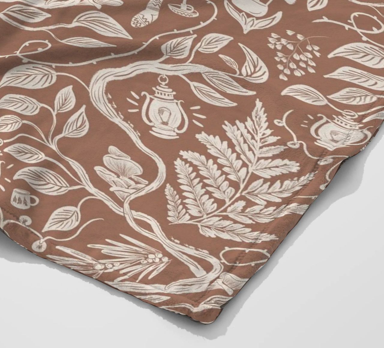 Cabincore Scene - Mocha Mousse Pantone Color fleecedeken van anisillustration