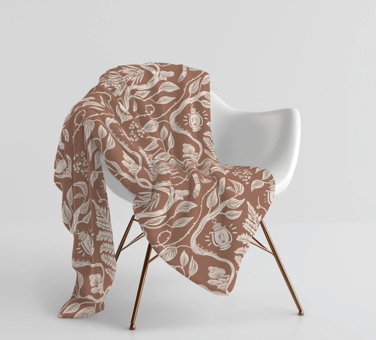 Cabincore Scene - Mocha Mousse Pantone Color fleecedeken van anisillustration