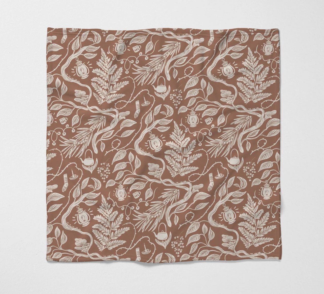 Cabincore Scene - Mocha Mousse Pantone Color fleecedeken van anisillustration