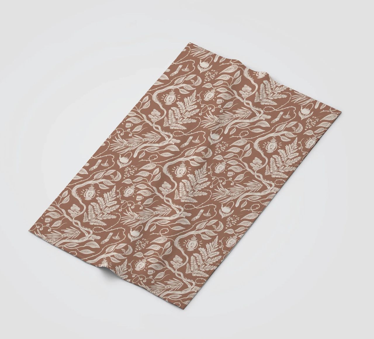Cabincore Scene - Mocha Mousse Pantone Color fleecedeken van anisillustration