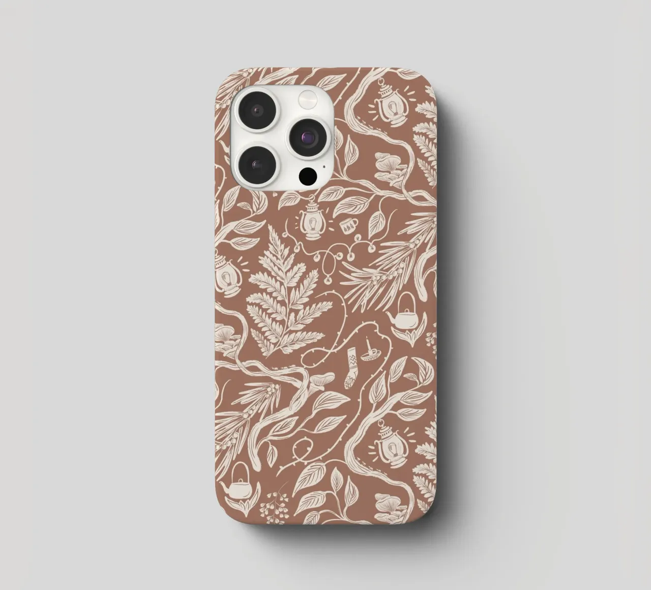 Cabincore Scene - Mocha Mousse Pantone Color cover iphone da anisillustration