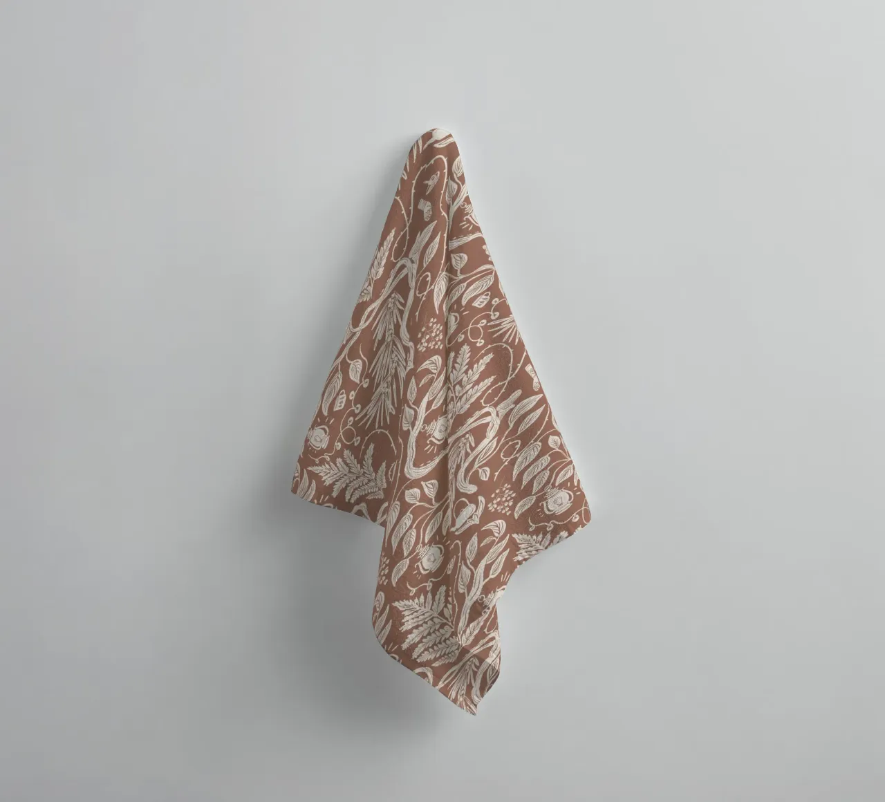 Cabincore Scene - Mocha Mousse Pantone Color towel by anisillustration