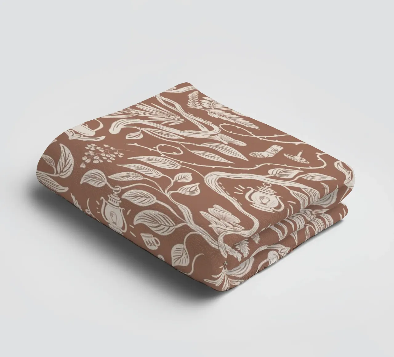 Cabincore Scene - Mocha Mousse Pantone Color asciugamano da bagno da anisillustration