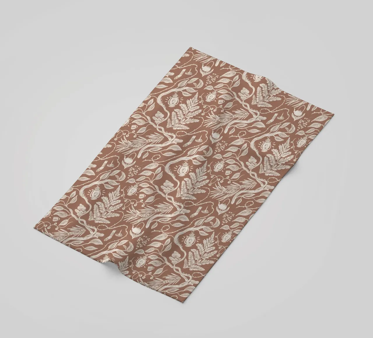 Cabincore Scene - Mocha Mousse Pantone Color telo mare da anisillustration