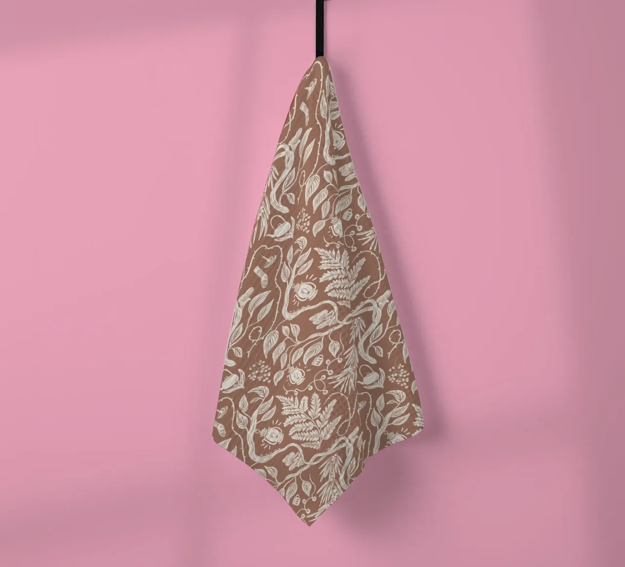 Cabincore Scene - Mocha Mousse Pantone Color canovaccio da cucina da anisillustration