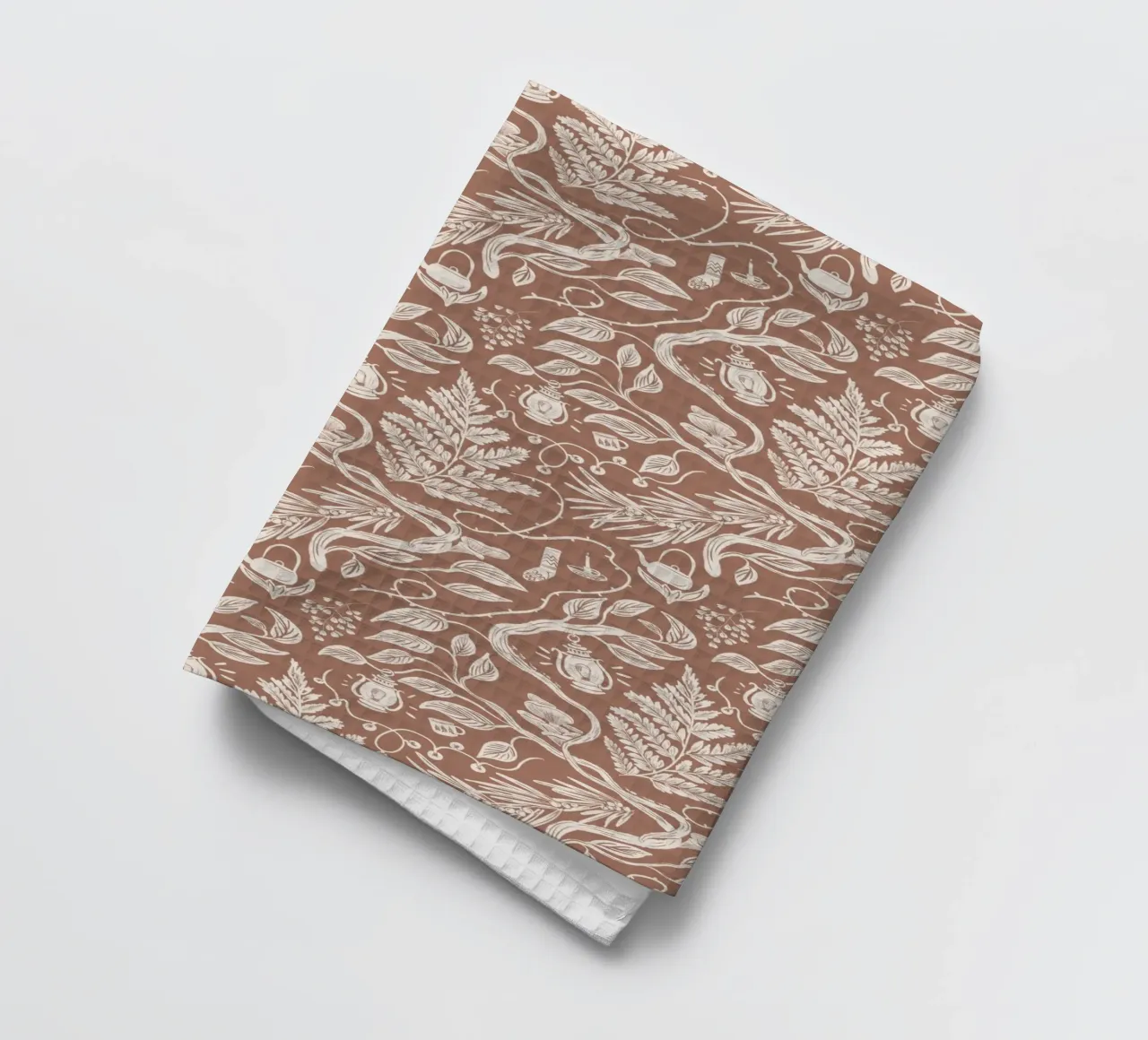 Cabincore Scene - Mocha Mousse Pantone Color canovaccio da cucina da anisillustration