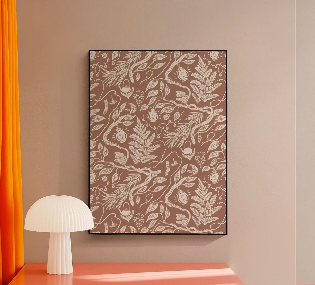 Cabincore Scene - Mocha Mousse Pantone Color plexiglass da anisillustration