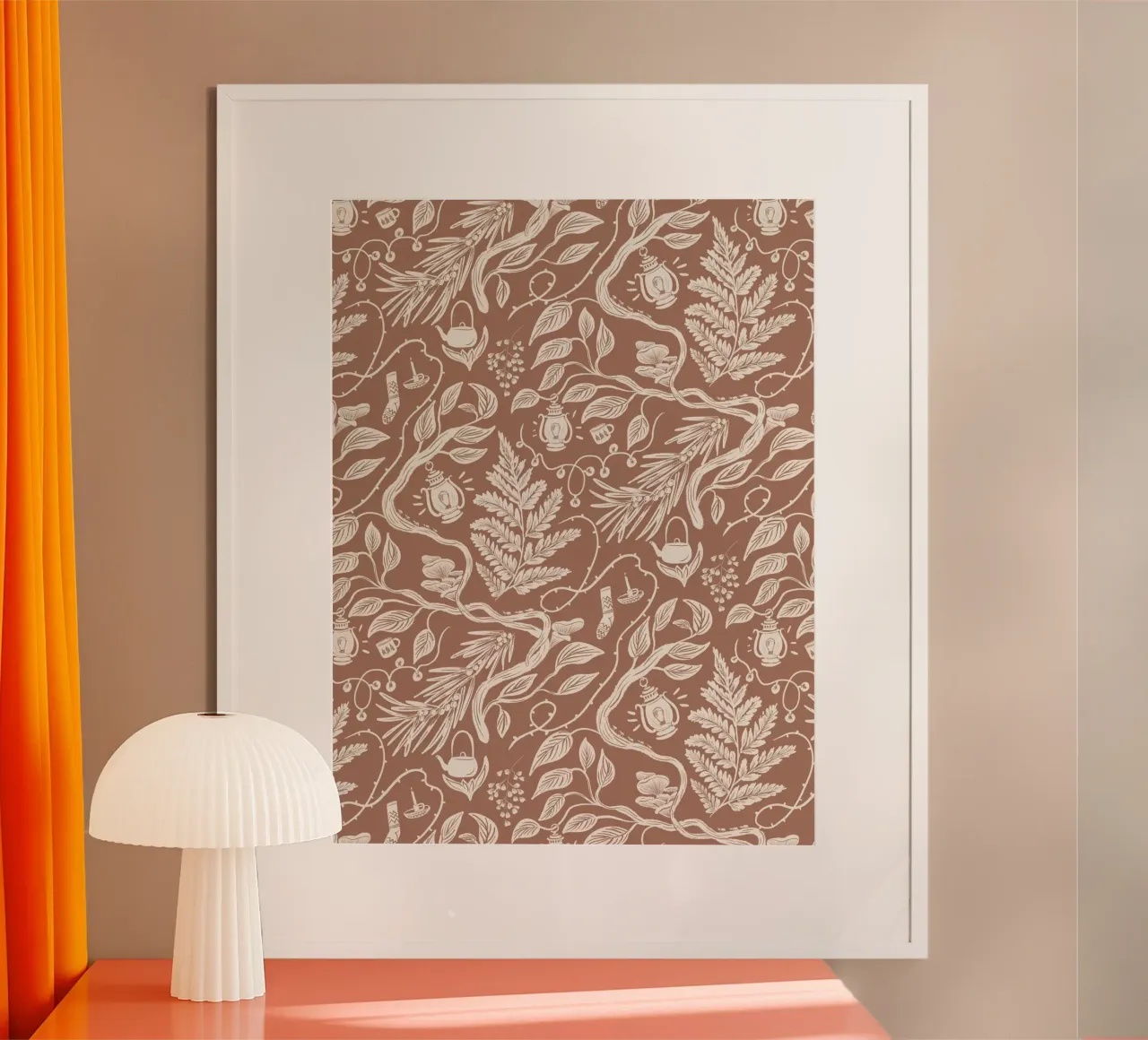 Cabincore Scene - Mocha Mousse Pantone Color carta hahnemühle da anisillustration