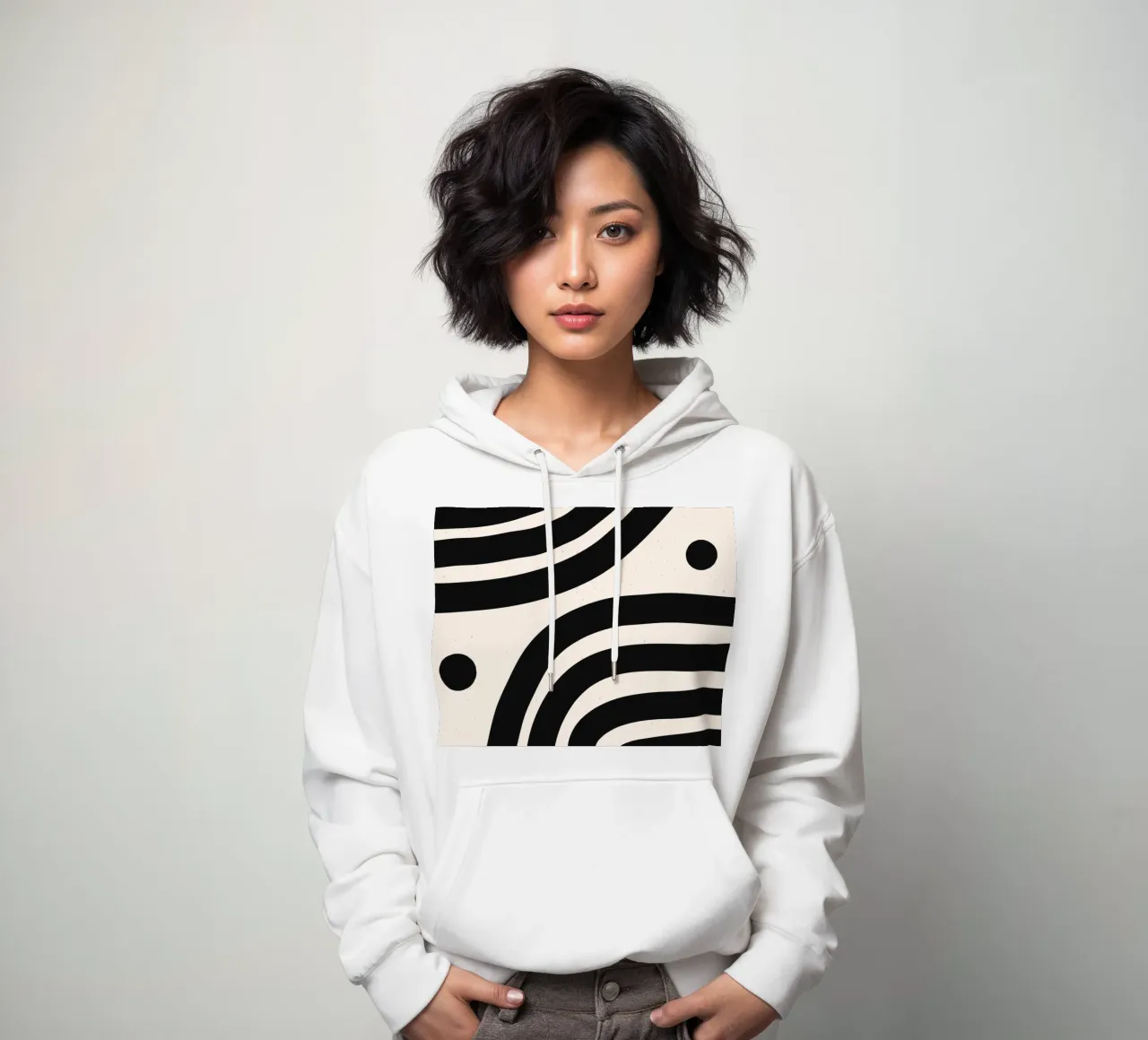 Boho Abstract Minimal Art Design - Elegante e senza tempo felpa con cappuccio da Whole©