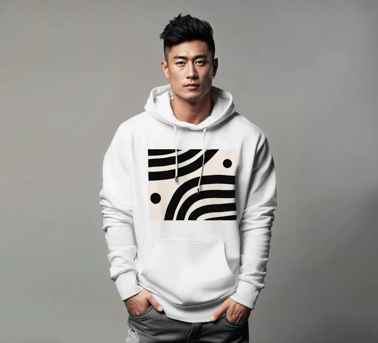 Boho Abstract Minimal Art Design - Elegante e senza tempo felpa con cappuccio da Whole©