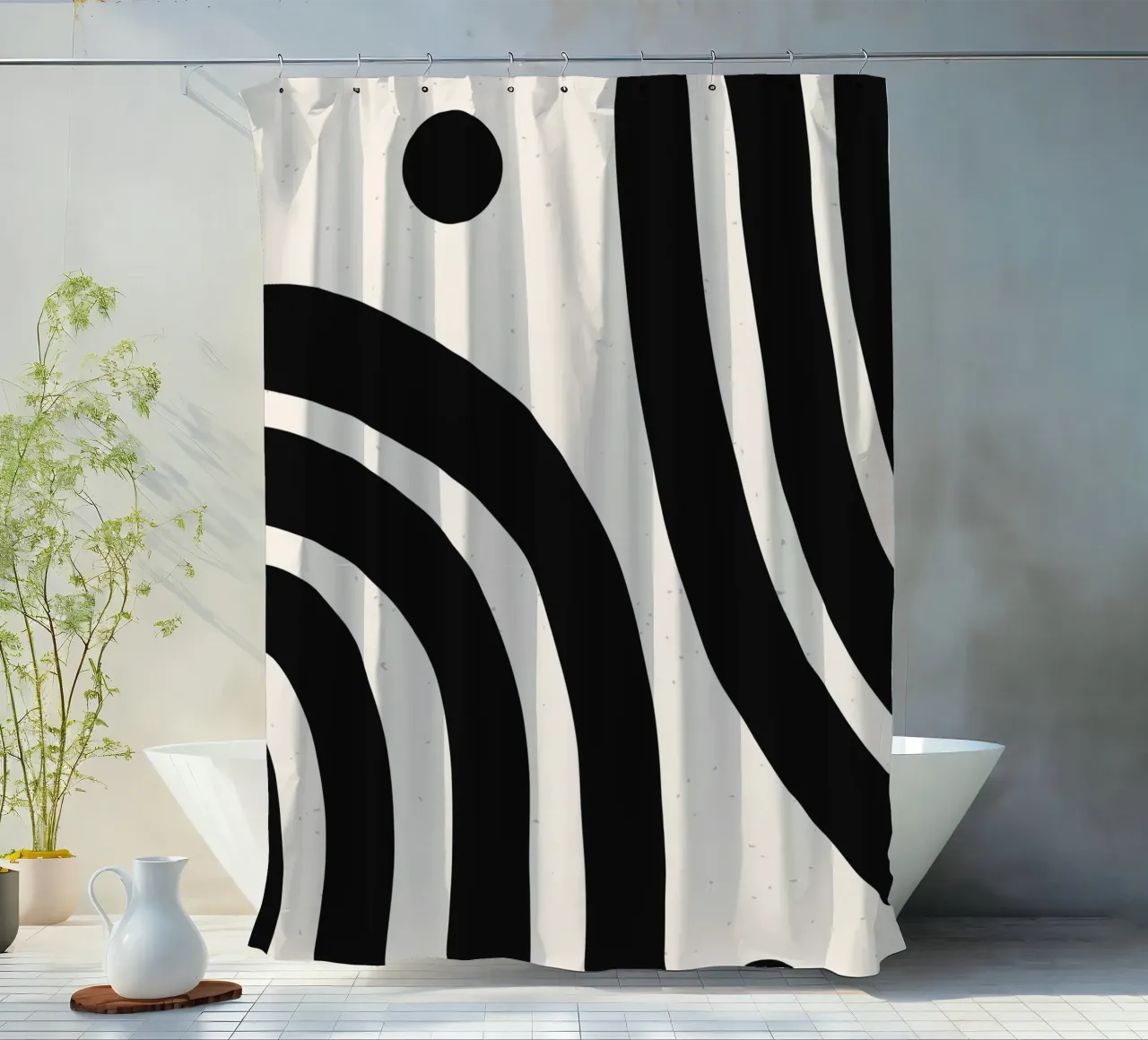 Boho Abstract Minimal Art Design - Elegante e senza tempo tenda da doccia da Whole©