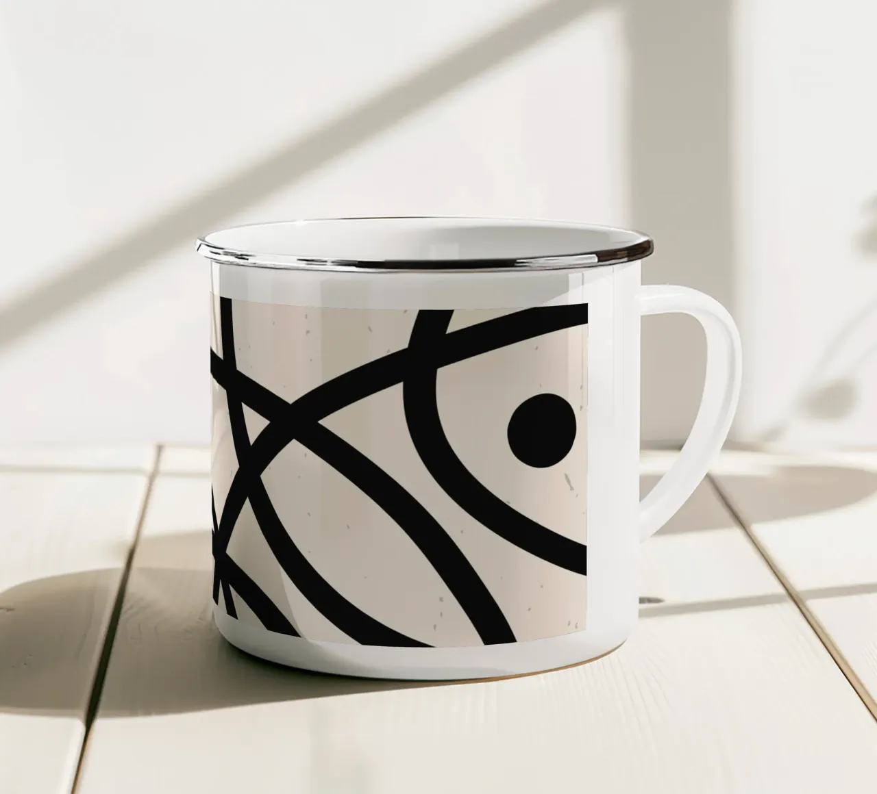 Linea geometrica boho - moderna e senza tempo tazza in smalto da Whole©