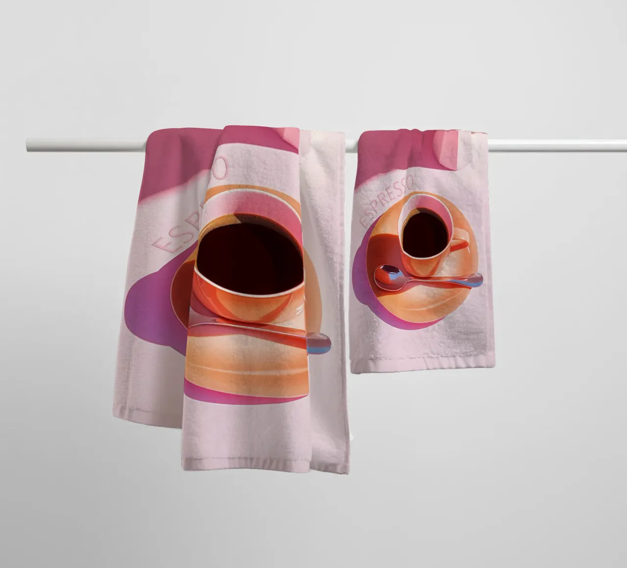Pink Espresso Harmonie towel by Carinaprint