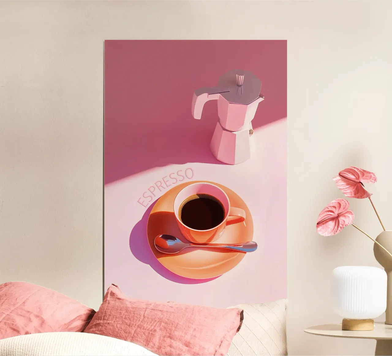 Pink Espresso Harmonie poster con telaio in plastica da Carinaprint